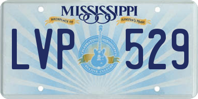 MS license plate LVP529