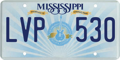 MS license plate LVP530