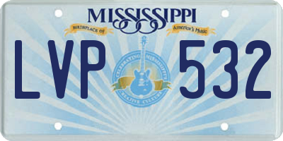 MS license plate LVP532