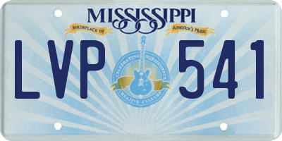 MS license plate LVP541