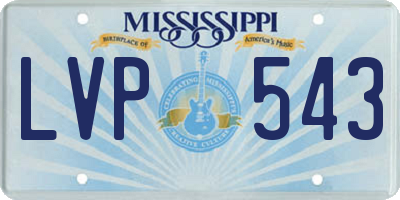 MS license plate LVP543