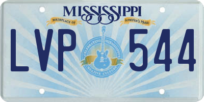 MS license plate LVP544