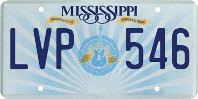 MS license plate LVP546
