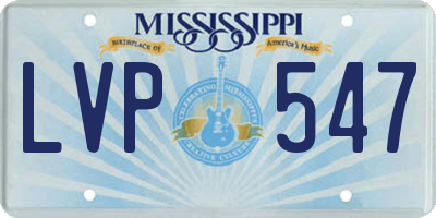 MS license plate LVP547