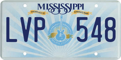 MS license plate LVP548