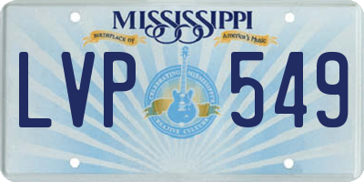 MS license plate LVP549