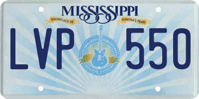 MS license plate LVP550