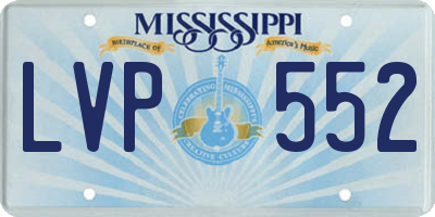 MS license plate LVP552