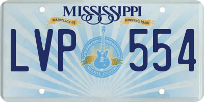 MS license plate LVP554