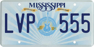 MS license plate LVP555