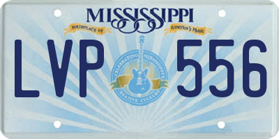 MS license plate LVP556