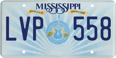 MS license plate LVP558