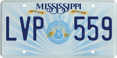 MS license plate LVP559