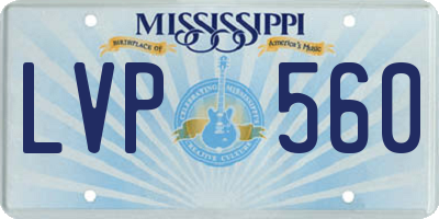 MS license plate LVP560