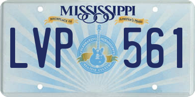MS license plate LVP561