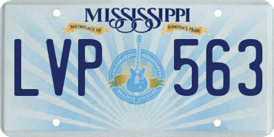 MS license plate LVP563