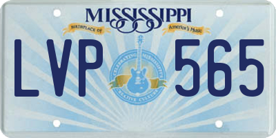 MS license plate LVP565