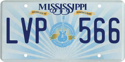 MS license plate LVP566