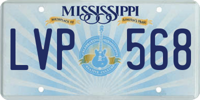 MS license plate LVP568