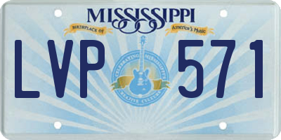 MS license plate LVP571