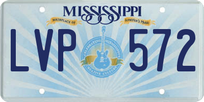 MS license plate LVP572