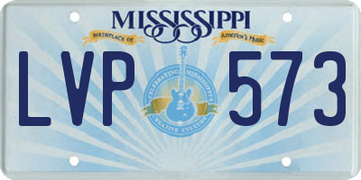 MS license plate LVP573