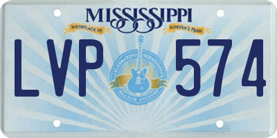 MS license plate LVP574