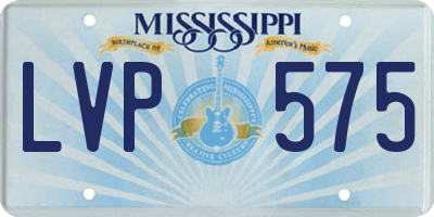 MS license plate LVP575