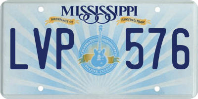 MS license plate LVP576