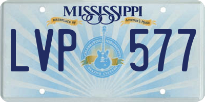 MS license plate LVP577