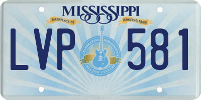 MS license plate LVP581
