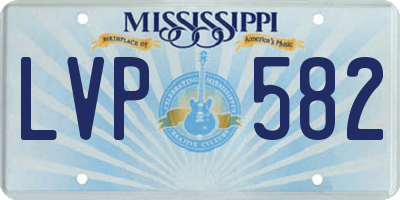 MS license plate LVP582