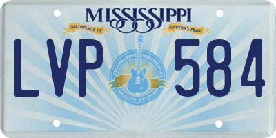 MS license plate LVP584