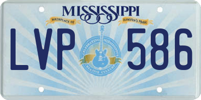 MS license plate LVP586