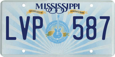 MS license plate LVP587