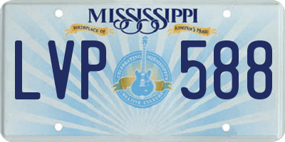 MS license plate LVP588