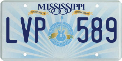 MS license plate LVP589