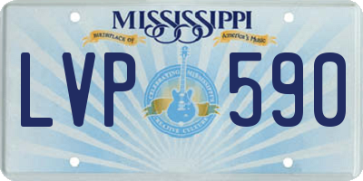 MS license plate LVP590