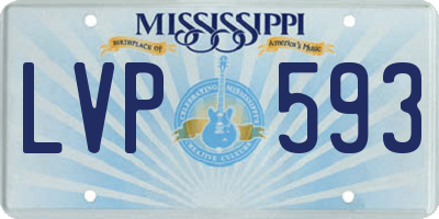 MS license plate LVP593