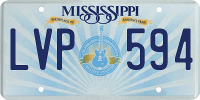 MS license plate LVP594
