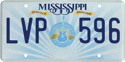 MS license plate LVP596