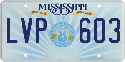 MS license plate LVP603