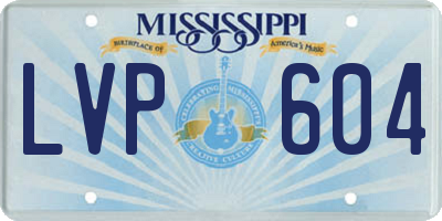 MS license plate LVP604