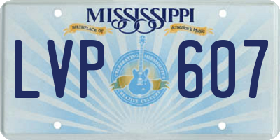 MS license plate LVP607