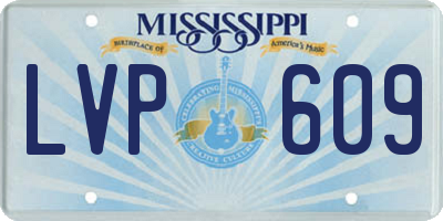 MS license plate LVP609