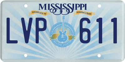 MS license plate LVP611