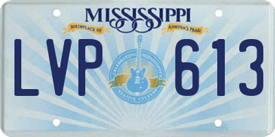 MS license plate LVP613