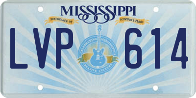 MS license plate LVP614