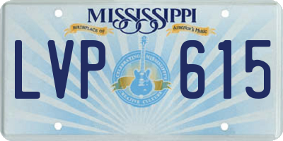 MS license plate LVP615