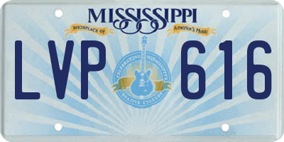 MS license plate LVP616